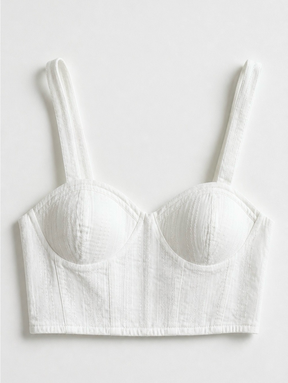 JULY SALE B.O.G. Collective 100% Cotton White Smocked Bustier Top (L)
